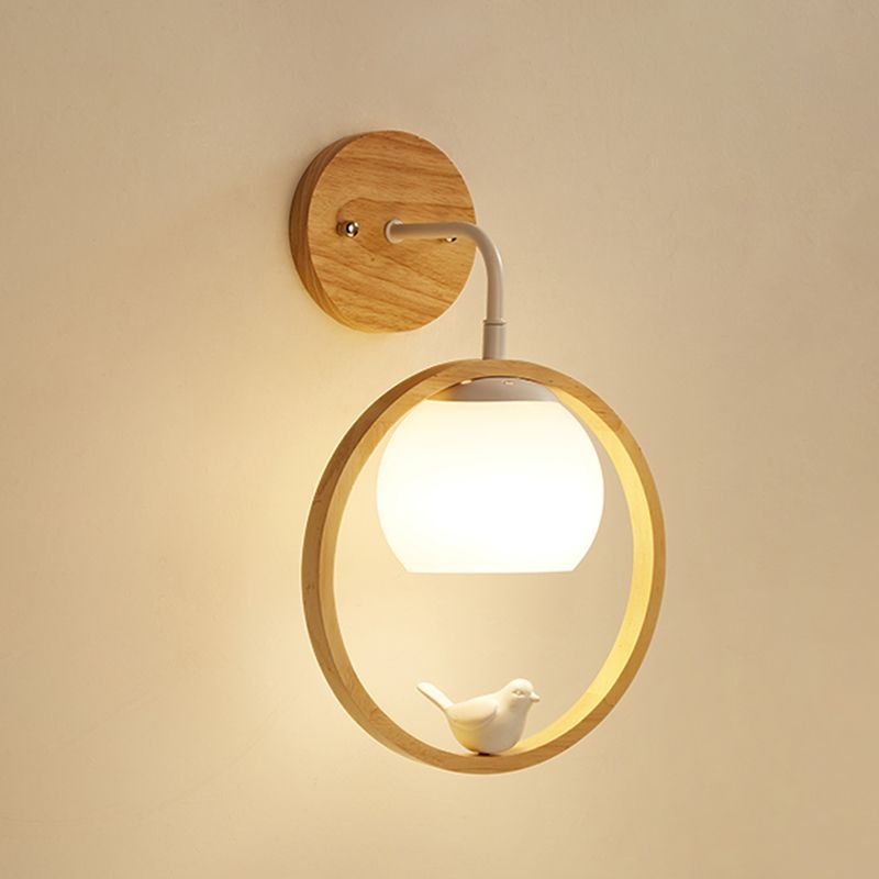 Moderne Kugelwandmontaglampen Holz 1 Lichtwandbeleuchtung Armaturen