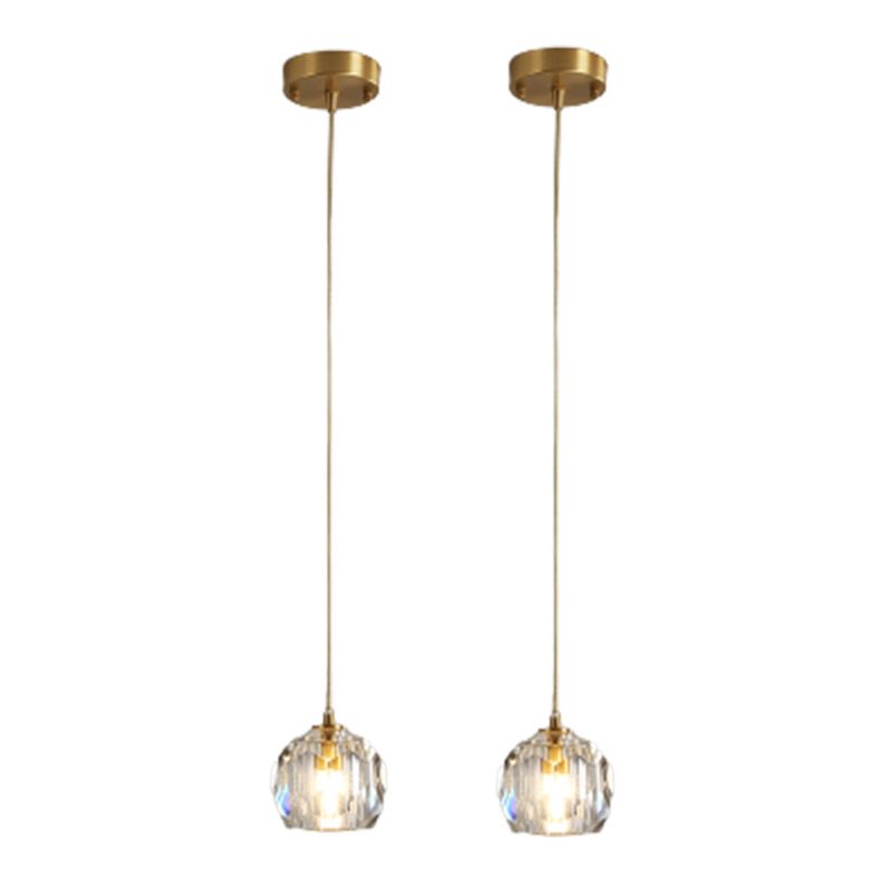 Modern Luxury Style Down Lighting Pendant 1 Light Suspension Pendant with Crystal Shade