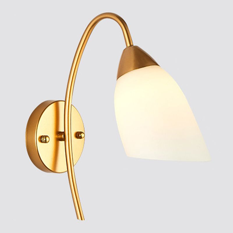 Modernist 1 Light Wall Sconce Gold Metal Sconce Lighting for Bedroom