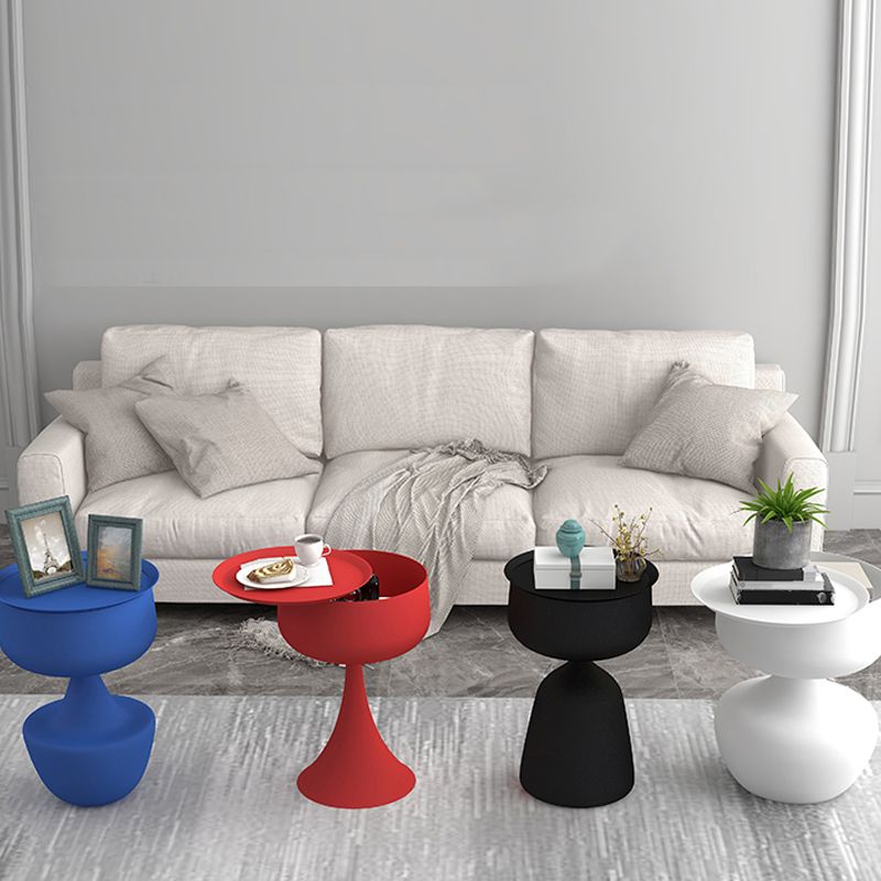 Tray Top Pedestal Side Table Round Sofa Corner Table with Storage
