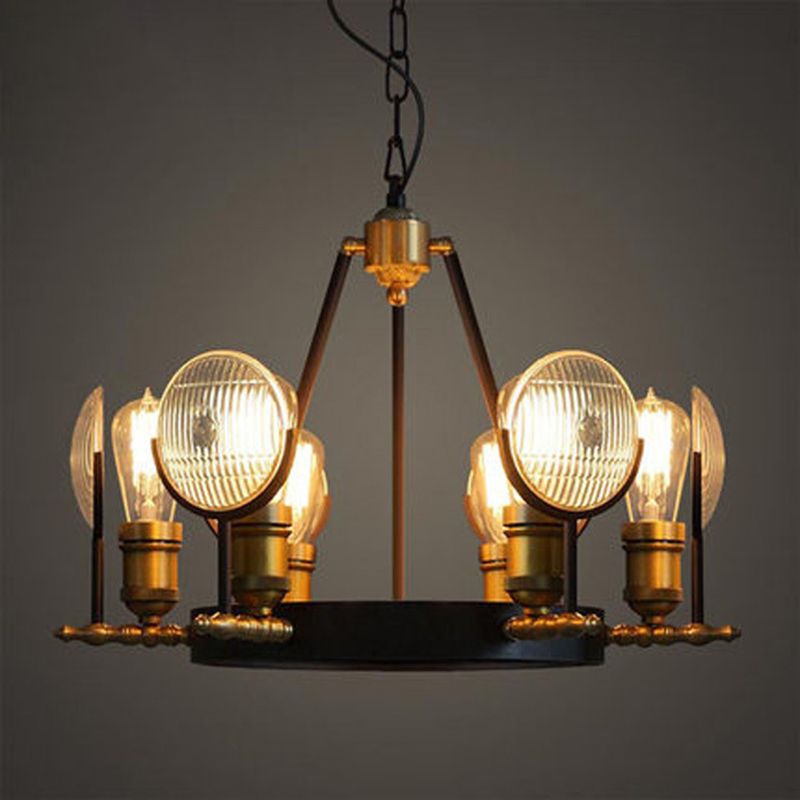 Luces de techo colgantes negros vintage Candelera colgante de metal para comedor