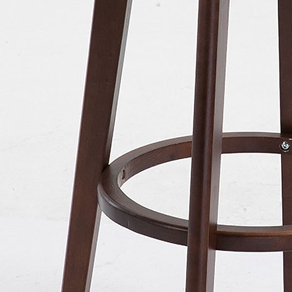 Scandinavian Matte Finish Solid Wood Bar Stool Dessert Shop Footrest Stool
