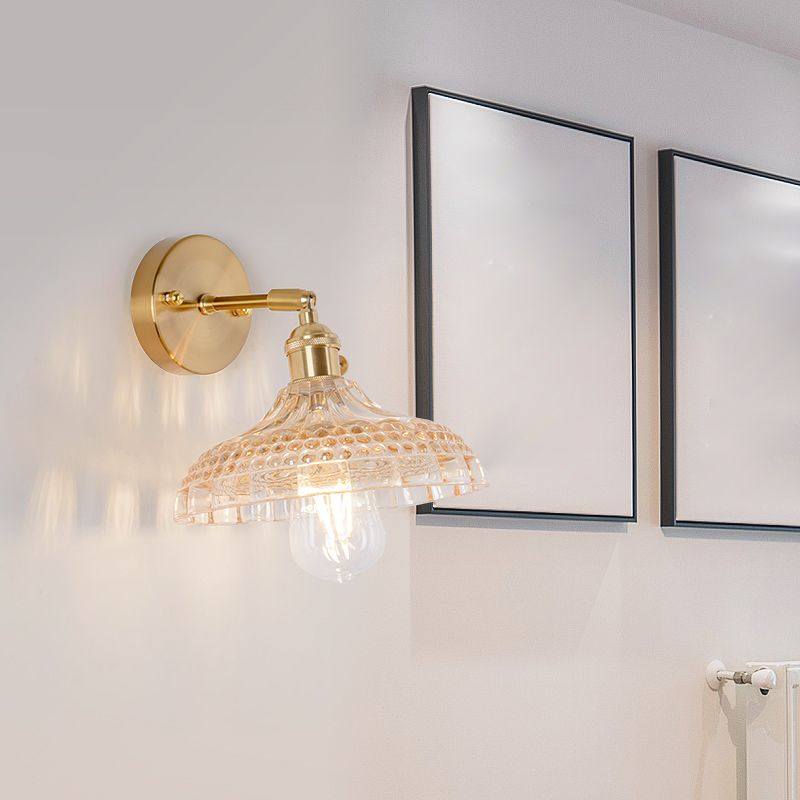 Living Room Metal Wall Sconce Modern 1 Head Glass Wall Mounted Light Fixture