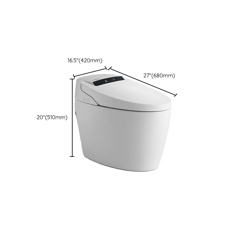 Elongated Smart Toilet Seat Bidet White Floor Standing Bidet Seat with Heated Seat