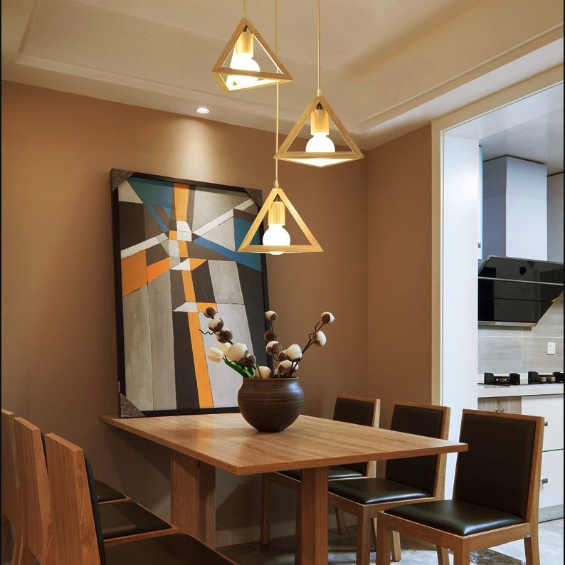 Petite salle à manger pendentif éclairage en bois 1 la tête simplicité de plafond suspendu