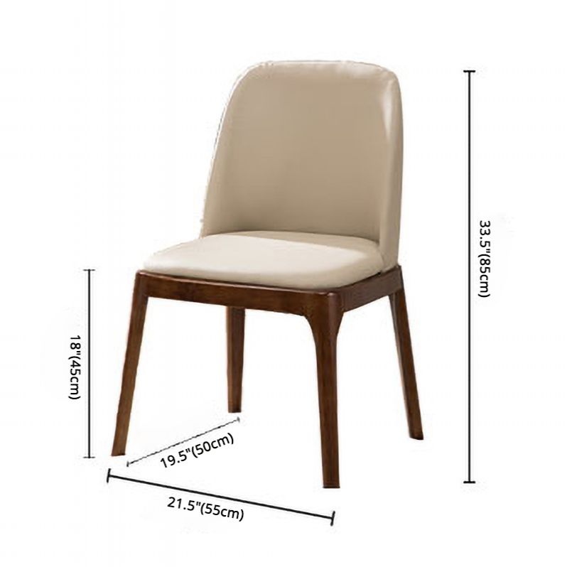 Chaises de salle à manger en bois de style scandinave, chaise sans bras à dossier solide pour salle à manger
