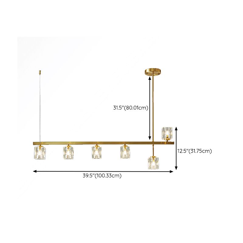 Contemporary 4/5/6-Light Golden Kitchen Island Lighting LED Ceiling Light