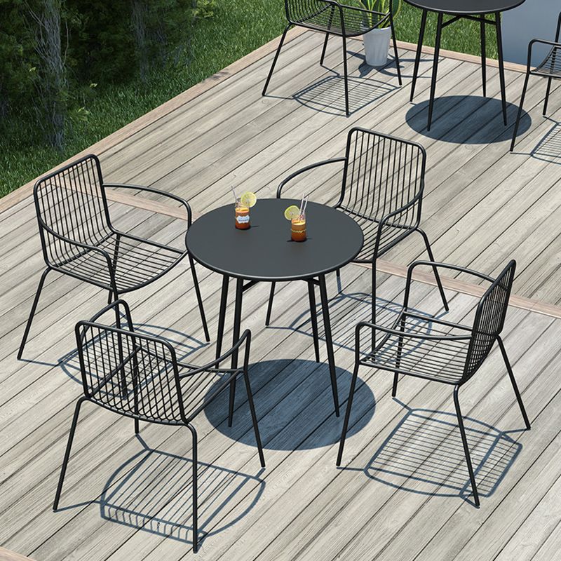 Modern Bistro Dining Table Set 1/3 Pcs Outdoor Round Metal Dining Table and Chairs