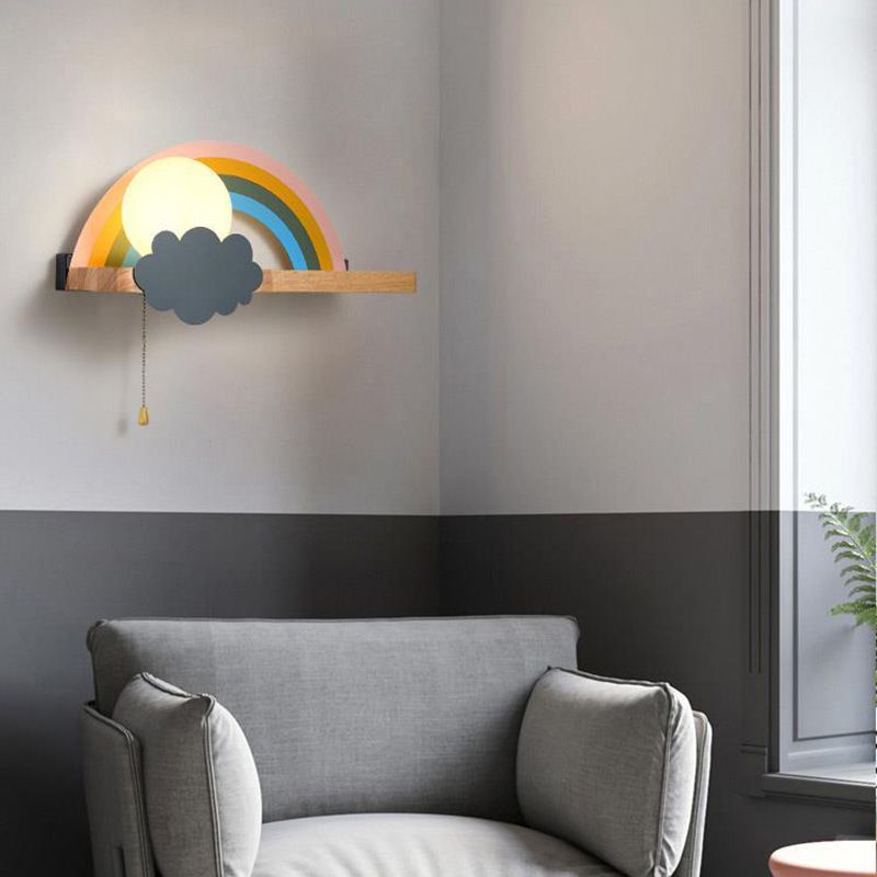 Rainbow Sconce Light Fixtures LED Single Bulb Wall Lamp for Child Room