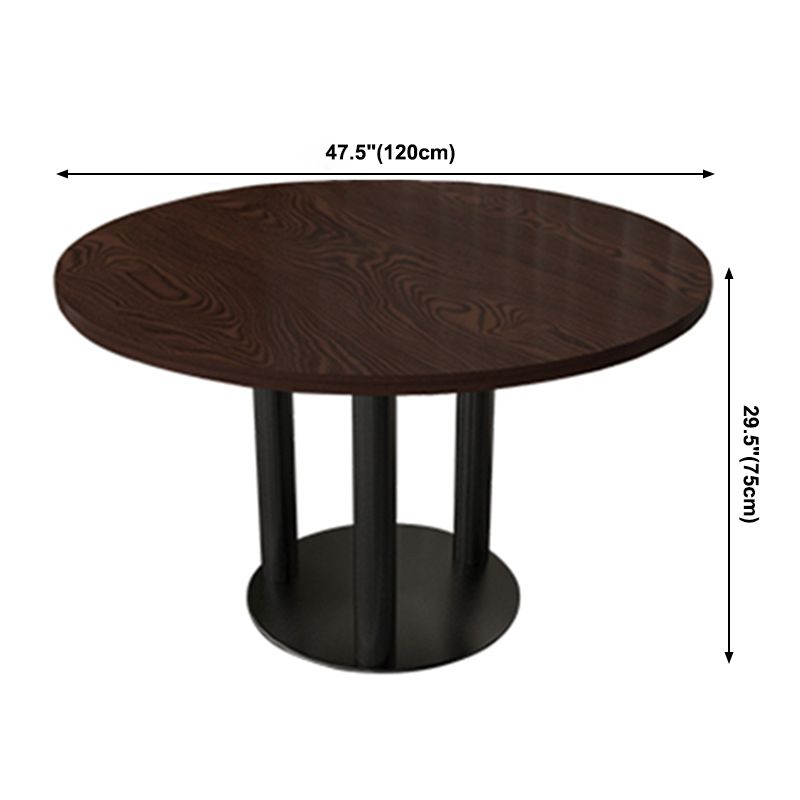 Industrial Wooden Dinner Room Kitchen Table Brown Table with Black Frame for Dining Room