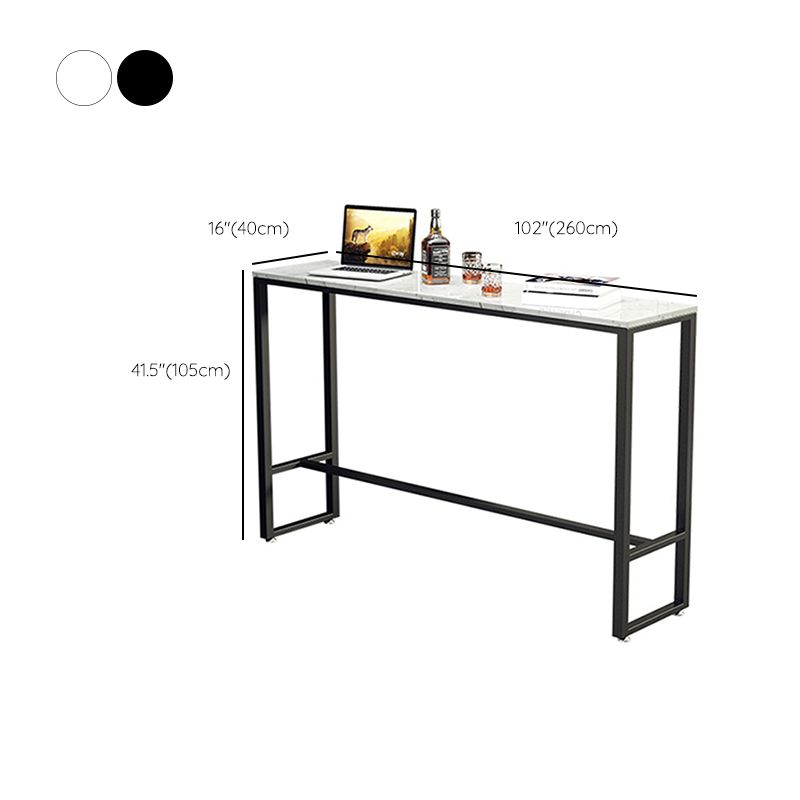 Modern Bar Table Set 1/4 Pieces Marble Counter Table with Upholstered Stools