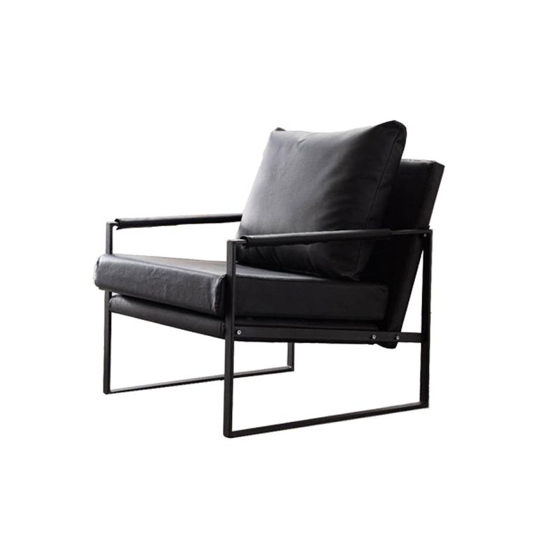 Mid-Century Modern Sled Arm Chair Faux Leather Accent Armchair for Living Room