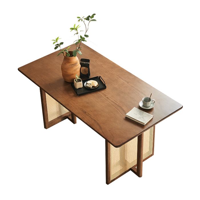 Rectangle Dinette Table Simplicity Style Solid Wood Dinner Room Kitchen Table
