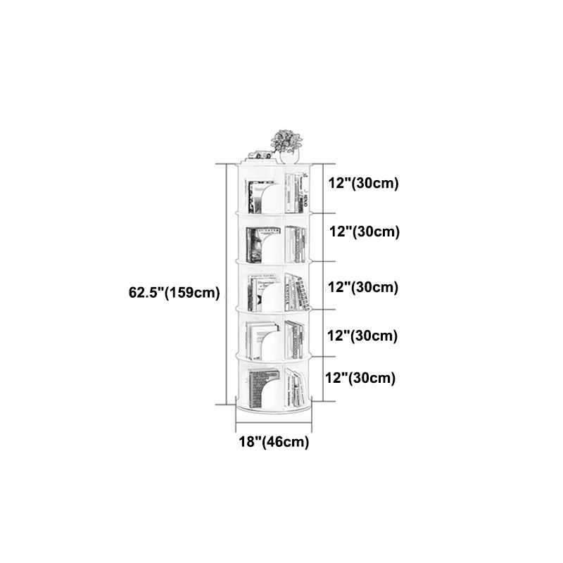 Libreria per angoli angoli di legno fabbricato bianco contemporaneo chiuso.