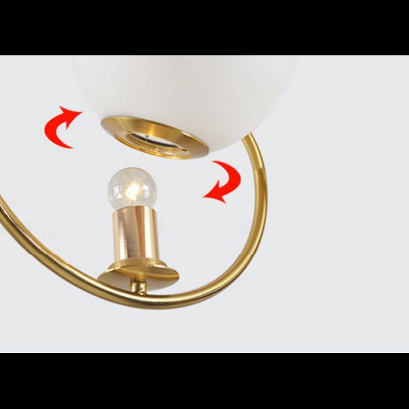 Anello metallico a pendente a sospensione a sospensione a sospensione Bianco di illuminazione a tonalità in vetro bianco con filo regolabile da 47 "