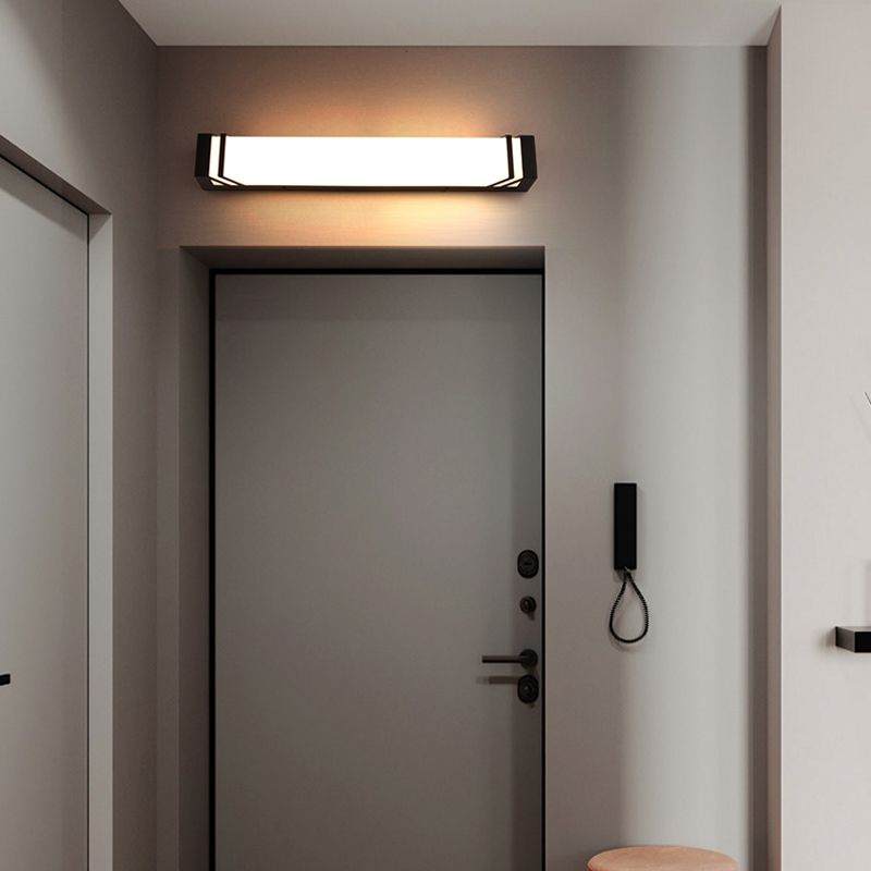 Modern Simple Iron Wall Light Rectangle Shape Wall Lamp with Acrylic Shade for Bedroom