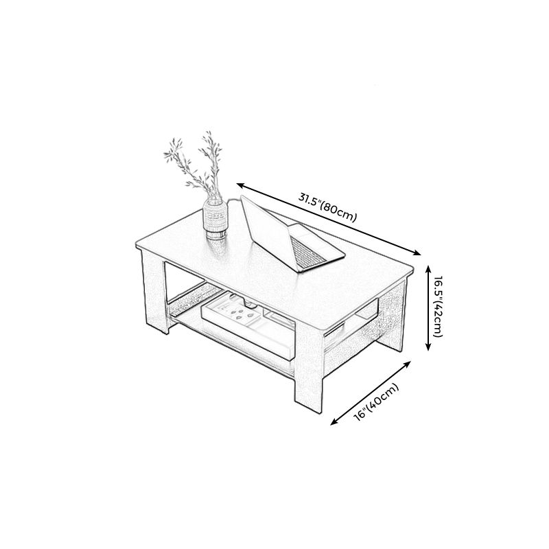 Rectangular Coffee Table Scandinavian Wood Four Legs Coffee Cocktail Table
