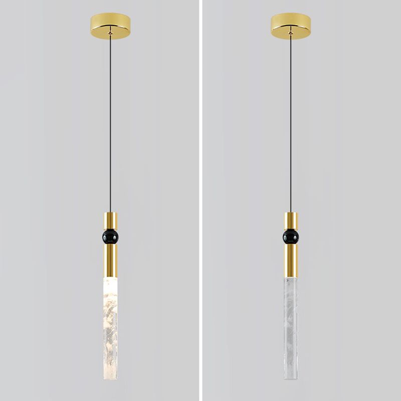 Tubular Crystal Drop Lamp Minimalistisch 1-licht LED-hanglamp Licht armatuur voor restaurant