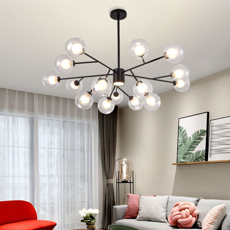 Cosco moderno de techo de hierro forjado colgado de vidrio de vidrio