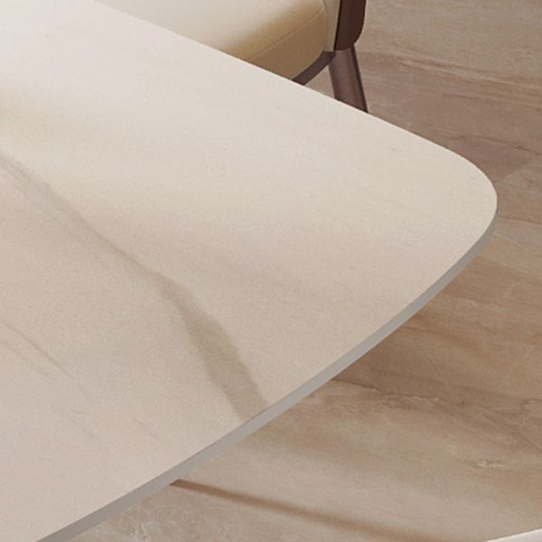 Glam Sintered Stone Küche Esstisch Weißer Küche Esstisch mit Sockelbasis