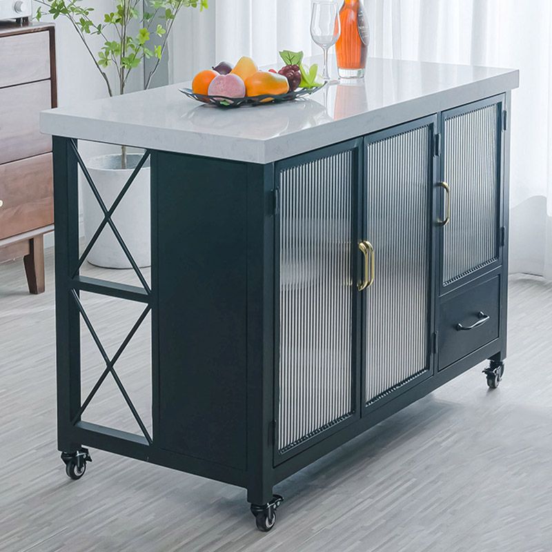 Modern Kitchen Island Table Dining Room Kitchen Island with Storage Cabinet