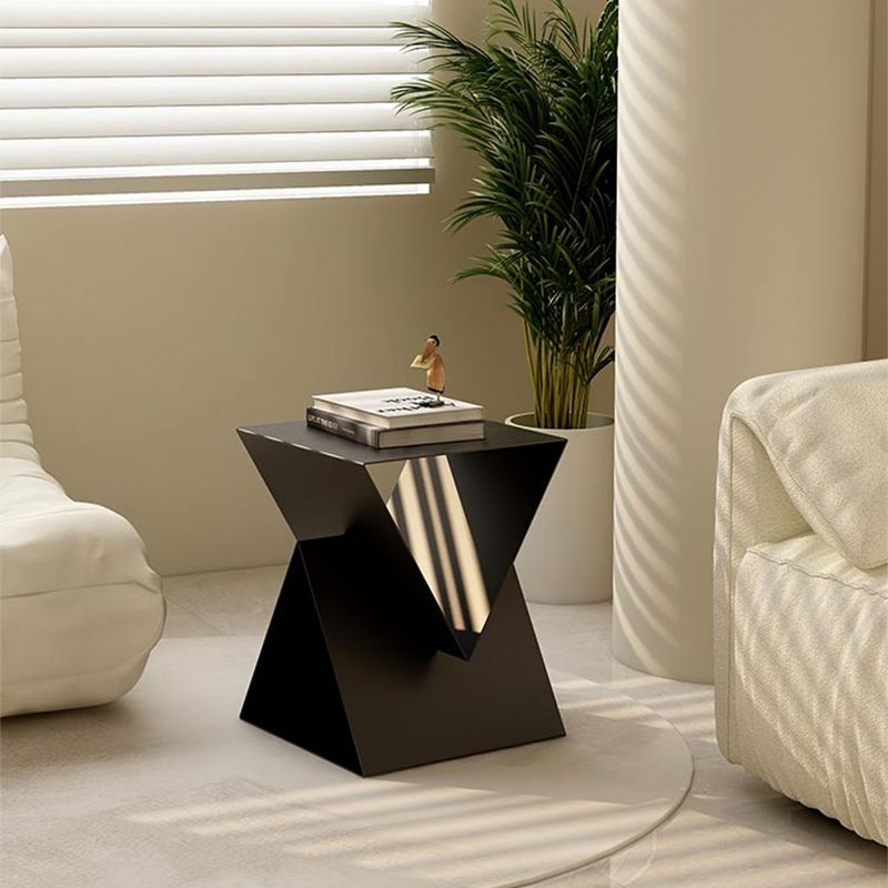Modern 19.68" Tall End Table Metal Square Abstract Side Table