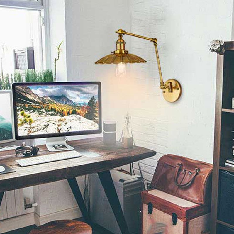 Modern Wall Light Fixture Metal 1 Light Wall Mounted Lighting in Gold Finish