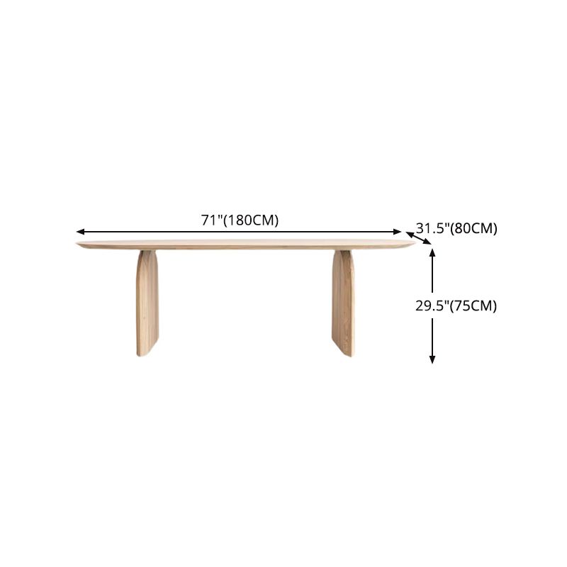 Ovaal dubbele voetstuk moderne tafel massief hout vaste tafel voor thuisgebruik