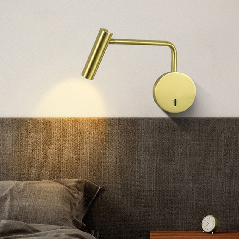Modern Style Cylinder Shade Wall Lamp Metal 1 Light Sconces for Bedroom