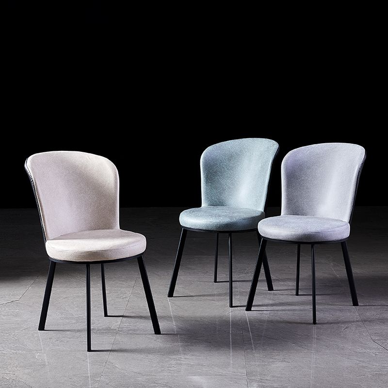 Sillas de comedor tapizadas sin brazos estilo moderno Silla de comedor con respaldo macizo (juego de 2)