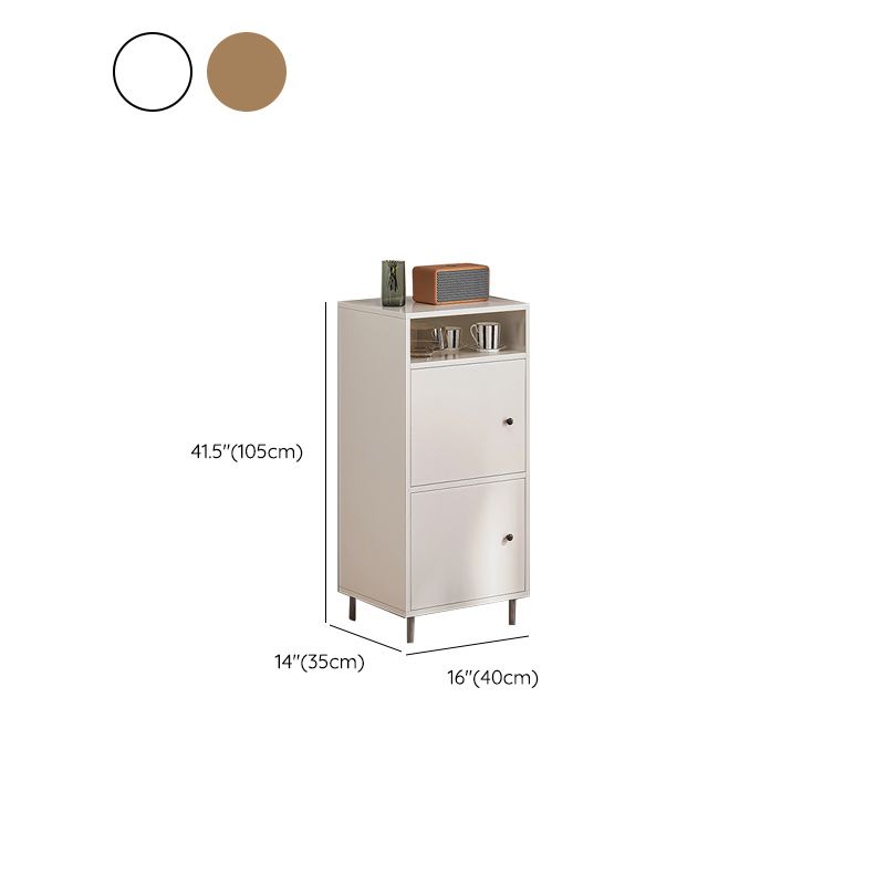 Modern White Cabinet Manufactured Wood Accent Cabinet with Doors