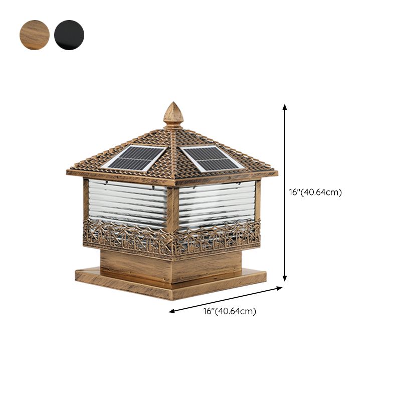 Contemporary Pillar Lighting Creative LED Solar Lighting Fixture for Backyard