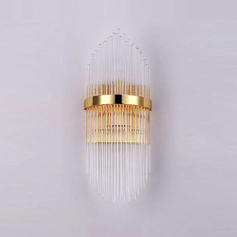 Unique Shape Wall Light Fixture Modern Crystal Wall Mounted Lighting in Gold Finish