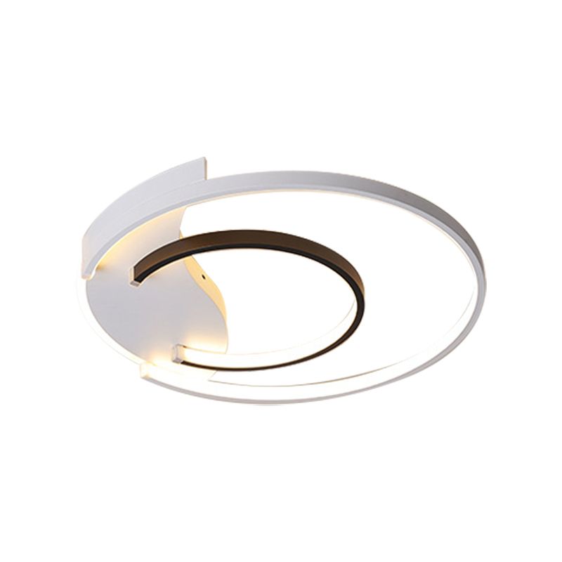Luces de techo únicas blancas modernas con iluminación empotrada de doble anillo de 16 "/ 19,5", ajuste continuo/cálido/blanco