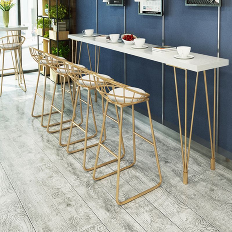 Rectangle Gold Legs Counter Set 1/2/5/9 Pieces Wood Glam Indoor Pub Table Set