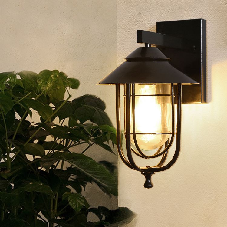 Geometrische klare Glas Wandleuchte Schatten Industrielles 1-Licht-Wandmontage Licht für den Außenbereich