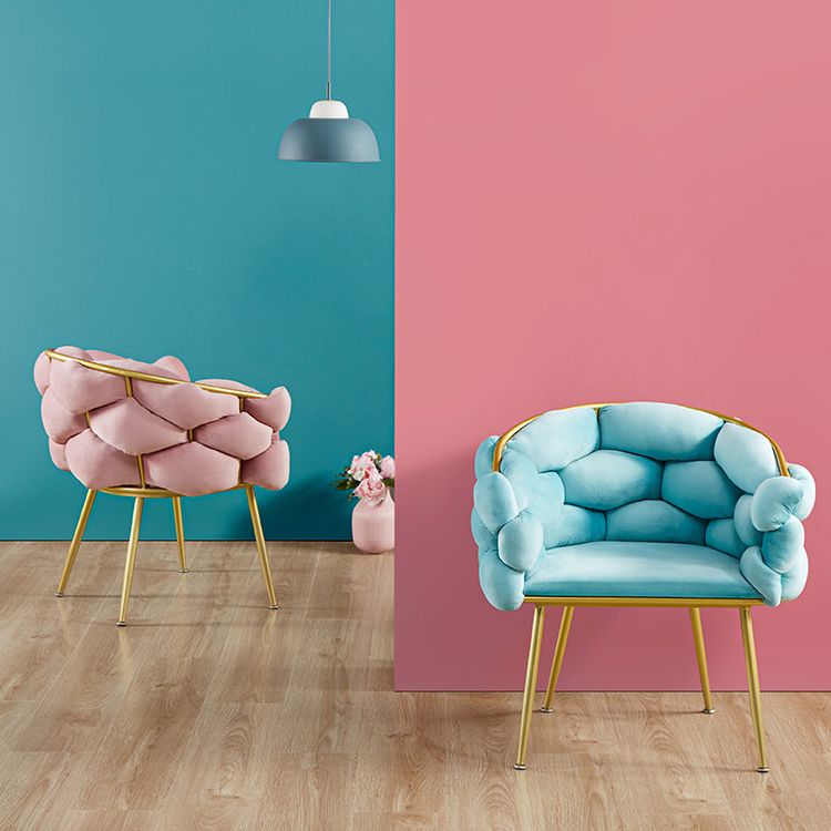 Scandinavian Style Armless Chair Solid Back Upholstered Dining Chairs