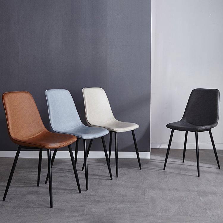 Moderne stijl faux lederen stoelen stevige achterste dinerkant -stoel voor thuisgebruik