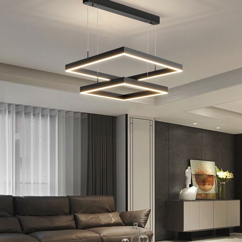 Simplicidad moderna colgando accesorio de luces de techo acrílico de lámpara de múltiples niveles de múltiples niveles para restaurante