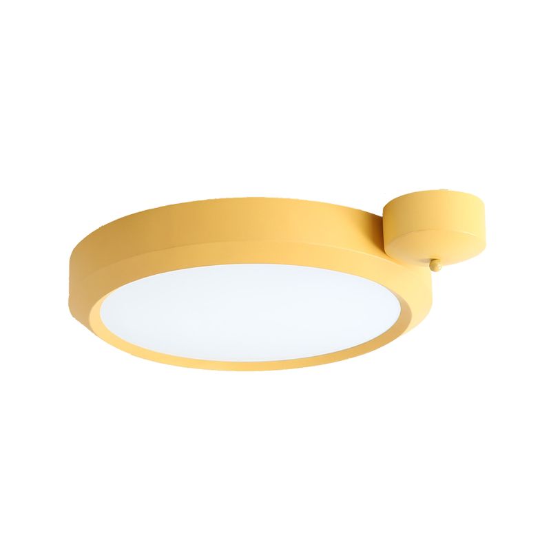 Blue / Red / Yellow Round Flushmount Lighting Metal Integrated Led Nordic Ceiling Flush Light in Second Gear, 20.5 "/25" W