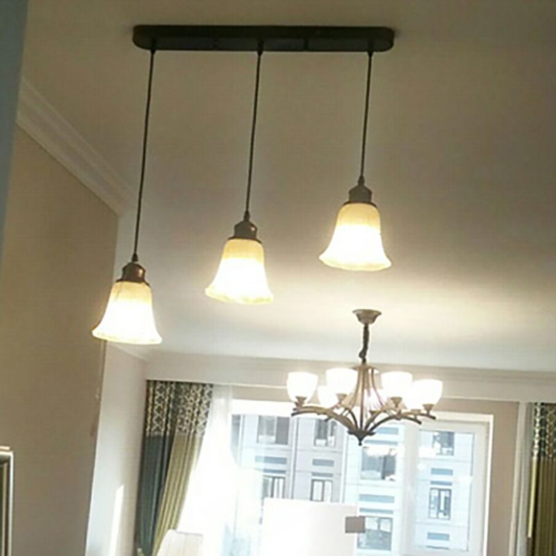 White Glass Hanging Lamps with Glossy Shade Industrial Suspension Pendant