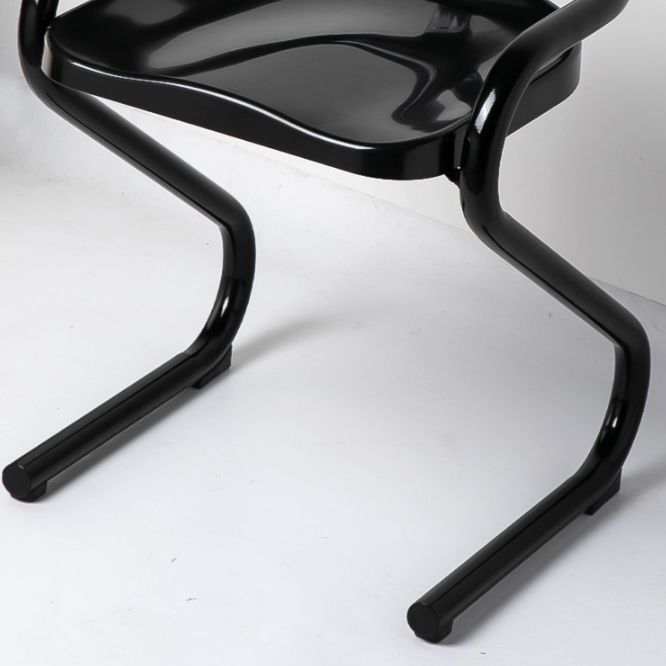 Metal Frame Dining Side Chair Modern Indoor Plastic Backless Chair