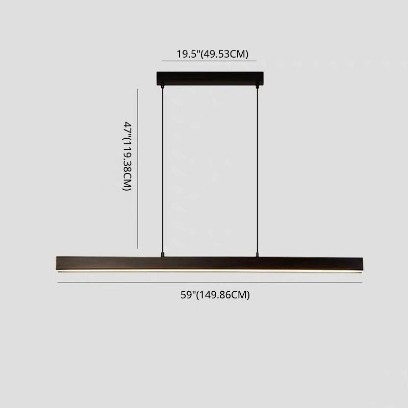 Lucitura lineare sull'illuminazione dell'isola acrilico moderno semplicità, luci dell'isola sospesa per il ristorante