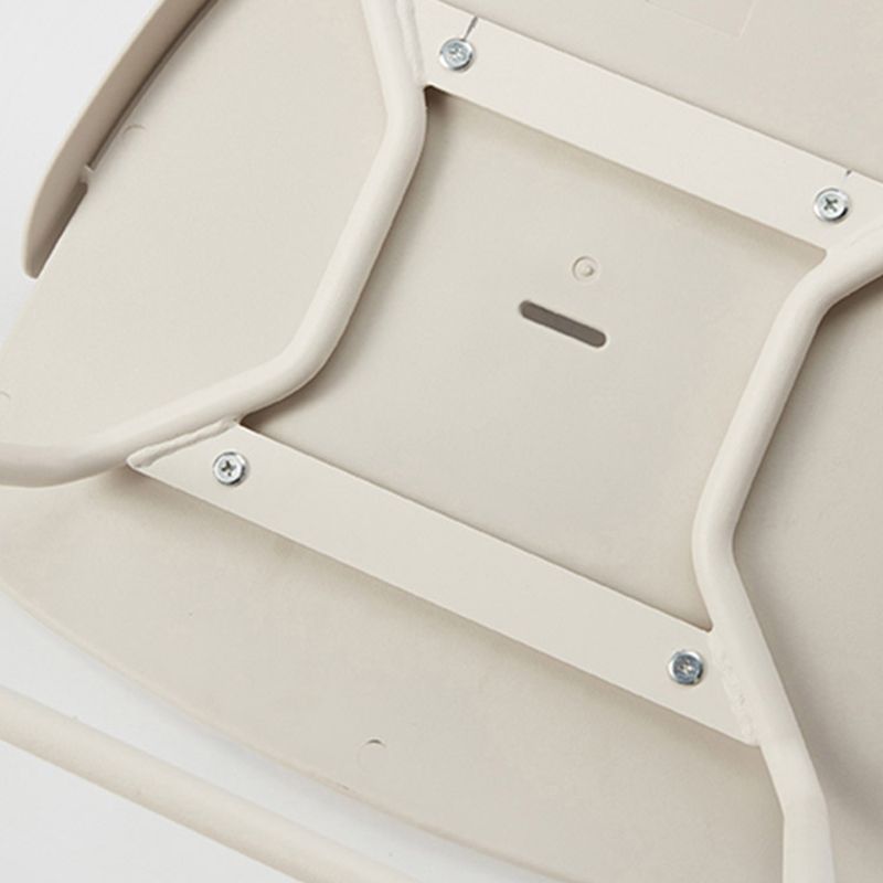 Contemporary Bucket Low Back Armless Bar Stools with White Metal Base