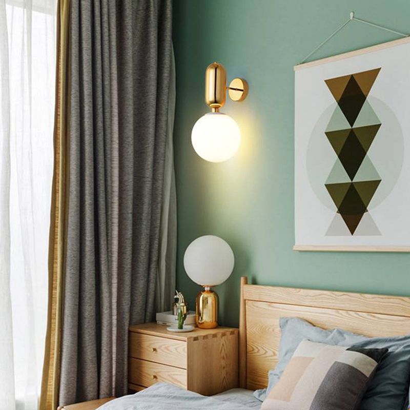 Metallkugel Wandbeleuchtung Merkmale moderner Stil 1 Lichtwandmontierte Leuchte für Schlafzimmer