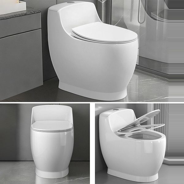 Modern Floor Mount Toilet Bowl Siphon Jet Toilet with Seat for Bathroom