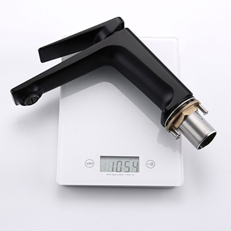 Modern Lavatory Faucet Brass Lever Handles Low Arc Bathroom Faucet