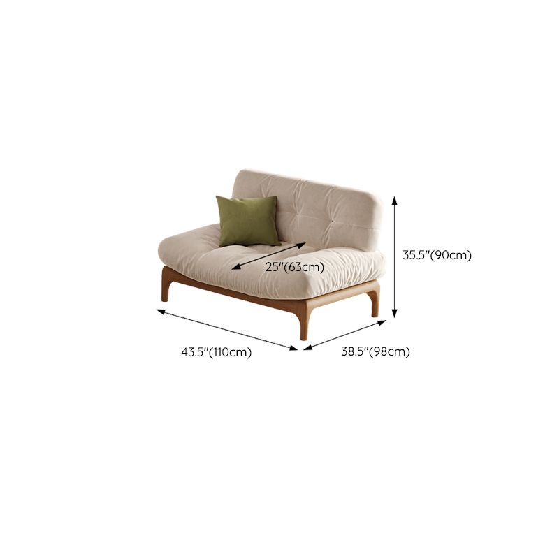 Tropical White Tufted Armless Living Room Faux Leather Seating