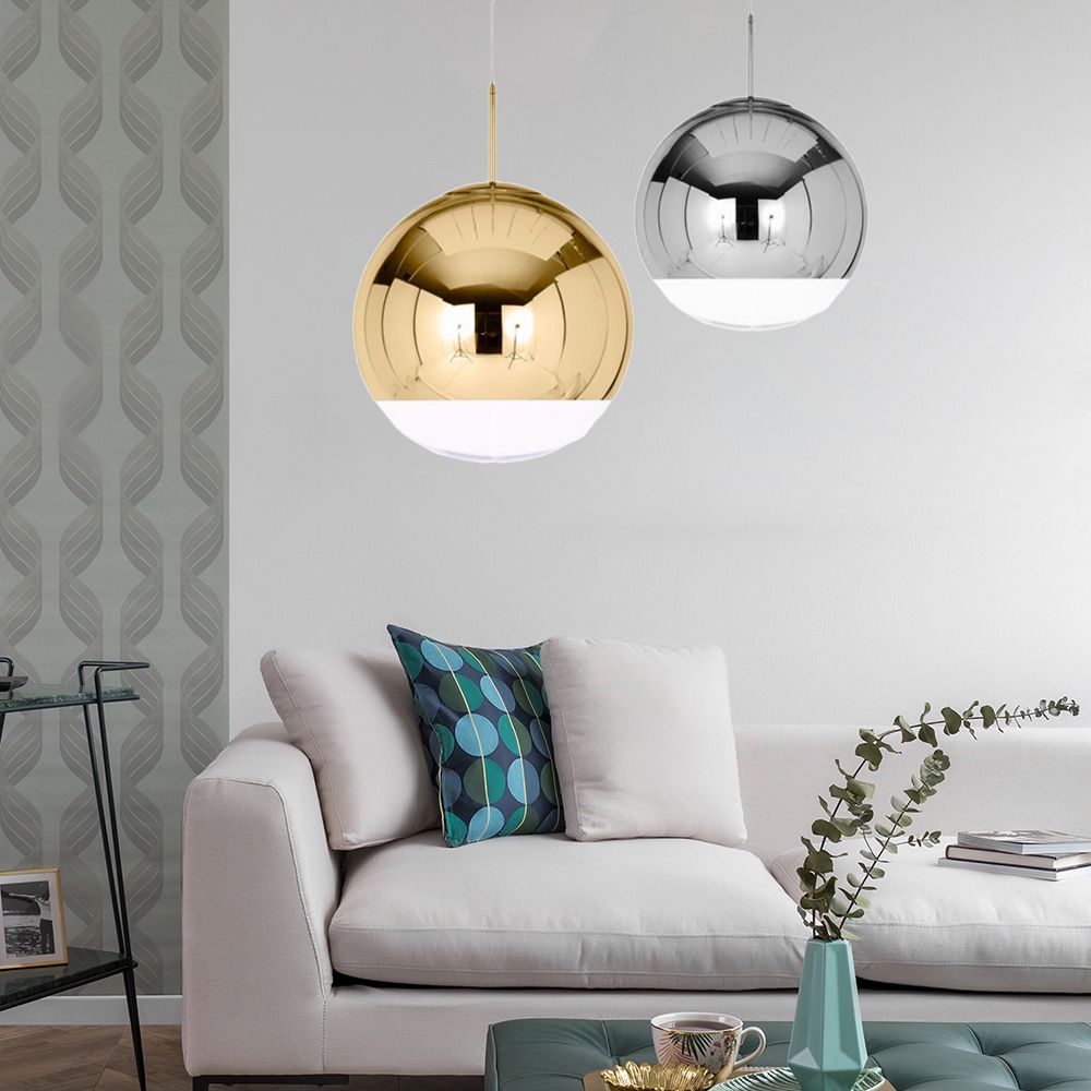 Globe Anhänger Deckenleuchte Einfachheit Metall 1 Leichte Chrom/Goldhänge Deckenleuchte, 6 "/8"/10 "W.