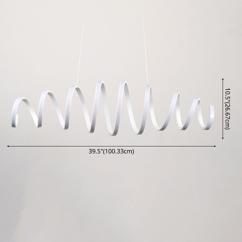 Linear Metal LED Island Light Fixture Modern Ceiling Pendant Light for Dining Room